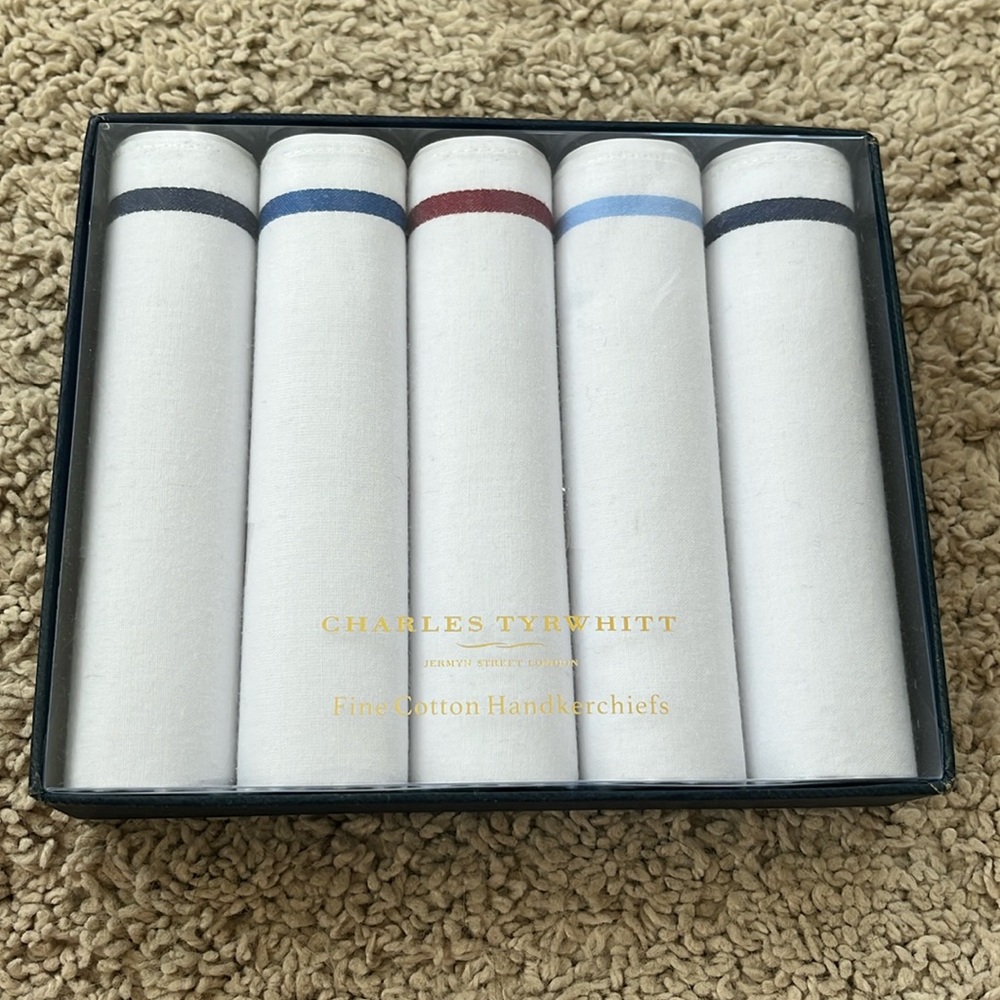 Charles Tyrwhitt Fine Cotton Handkerchiefs Set of 10